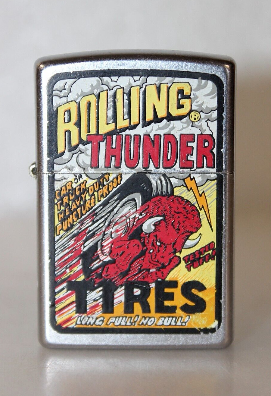 Rare Retired Zippo ‘Rolling Thunder Tires’ 2005 Long Pull No Bull Comics