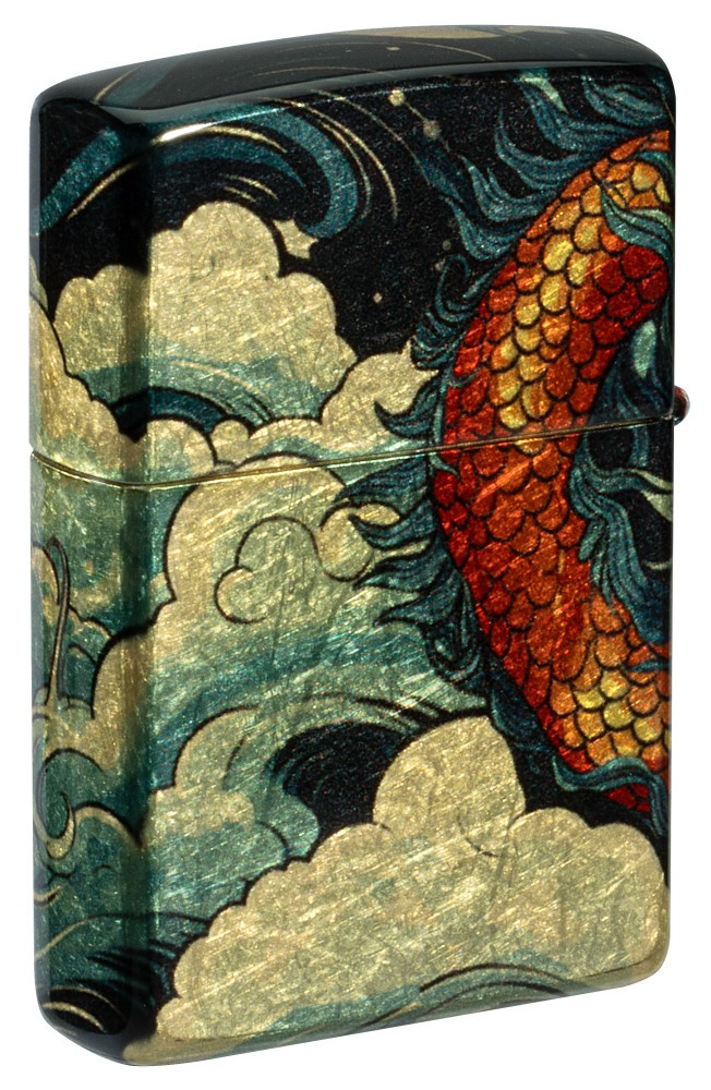 Zippo Dragon Design Tumbled Brass 540 Fusion Windproof Pocket Lighter, 46705