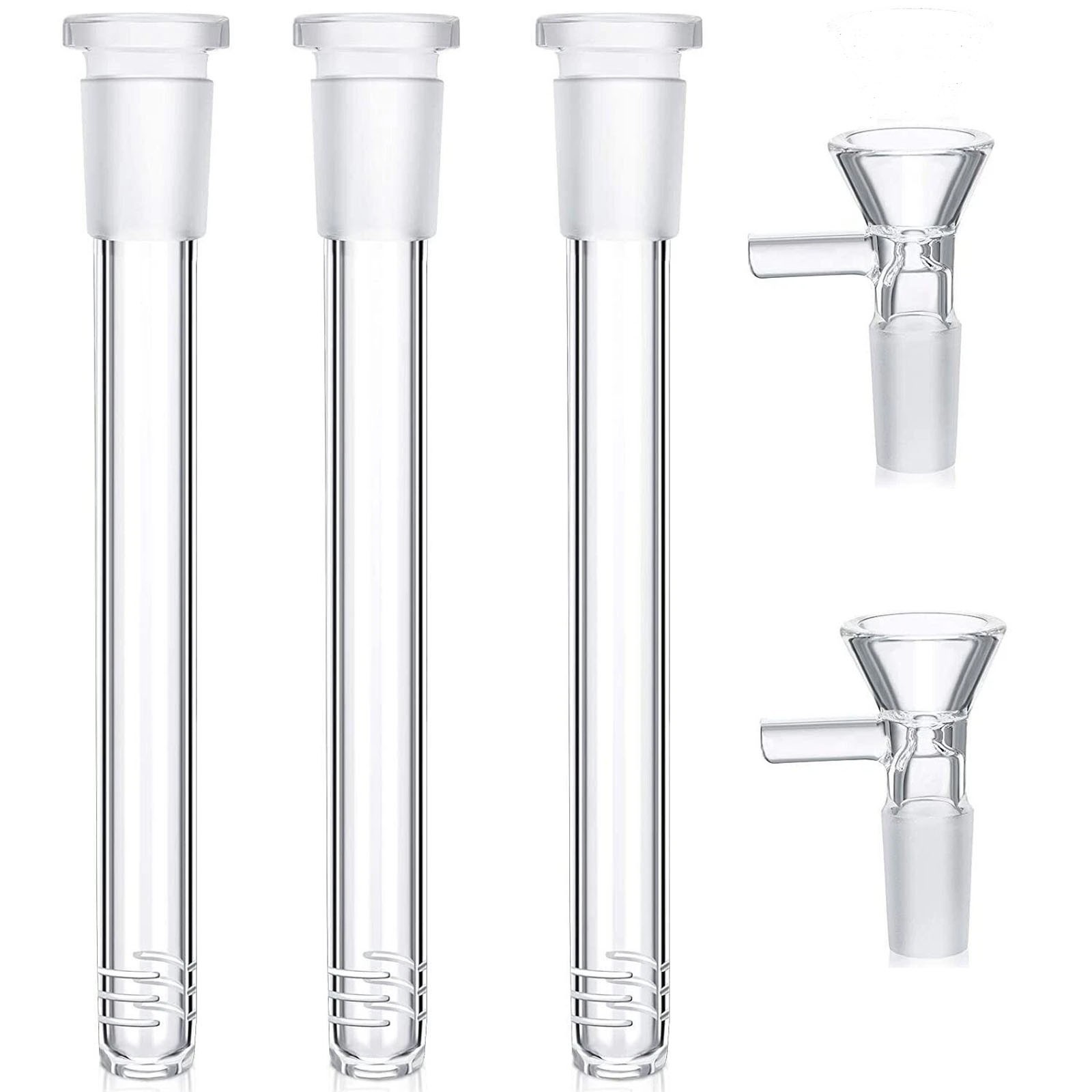 3Pack 4″ (insert 2.8”) Downstem +2Pack 14mm Male Round Bowl-U.S. Shipping