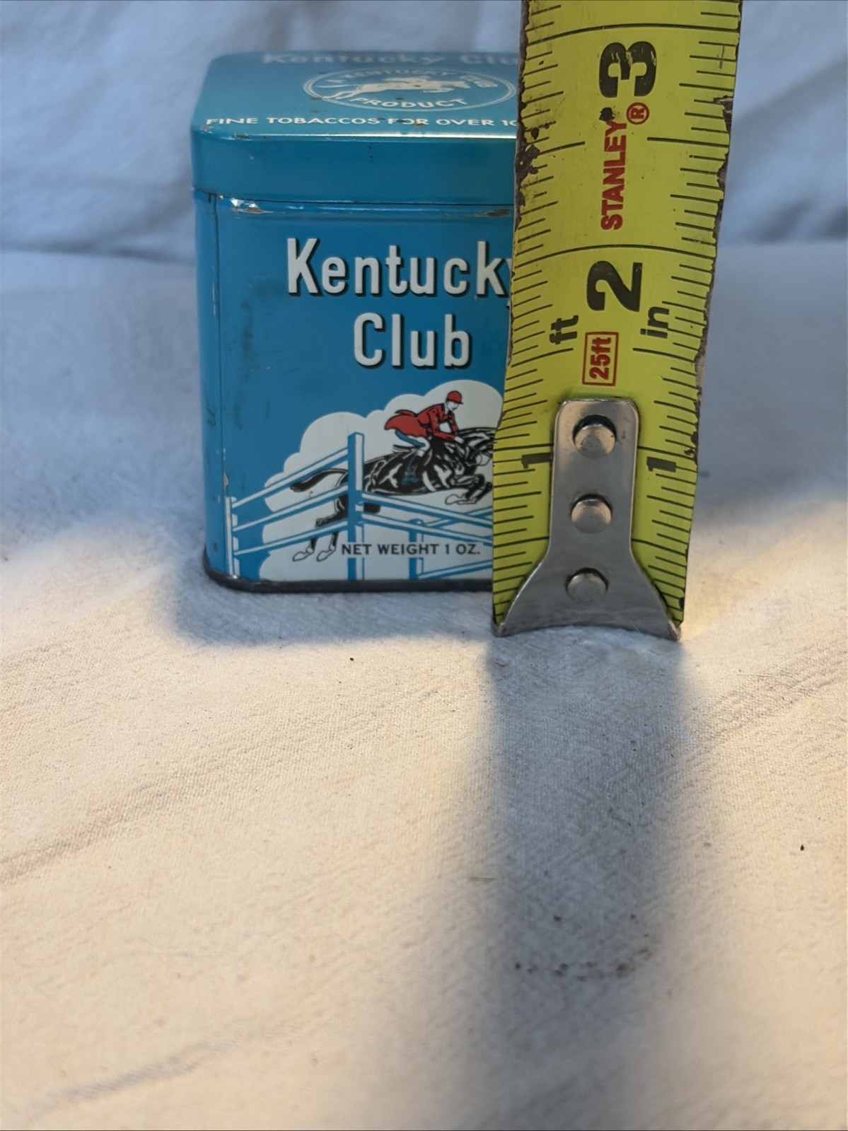 Vintage Kentucky Club Tobacco Mild 1 oz Empty Tin Horses / Derby