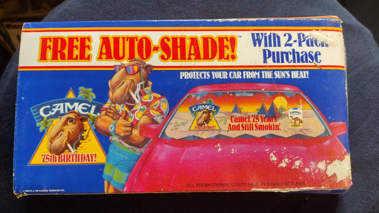 1988 “Camel” Automobile Window Shade! In Original Box (JOE Camel)