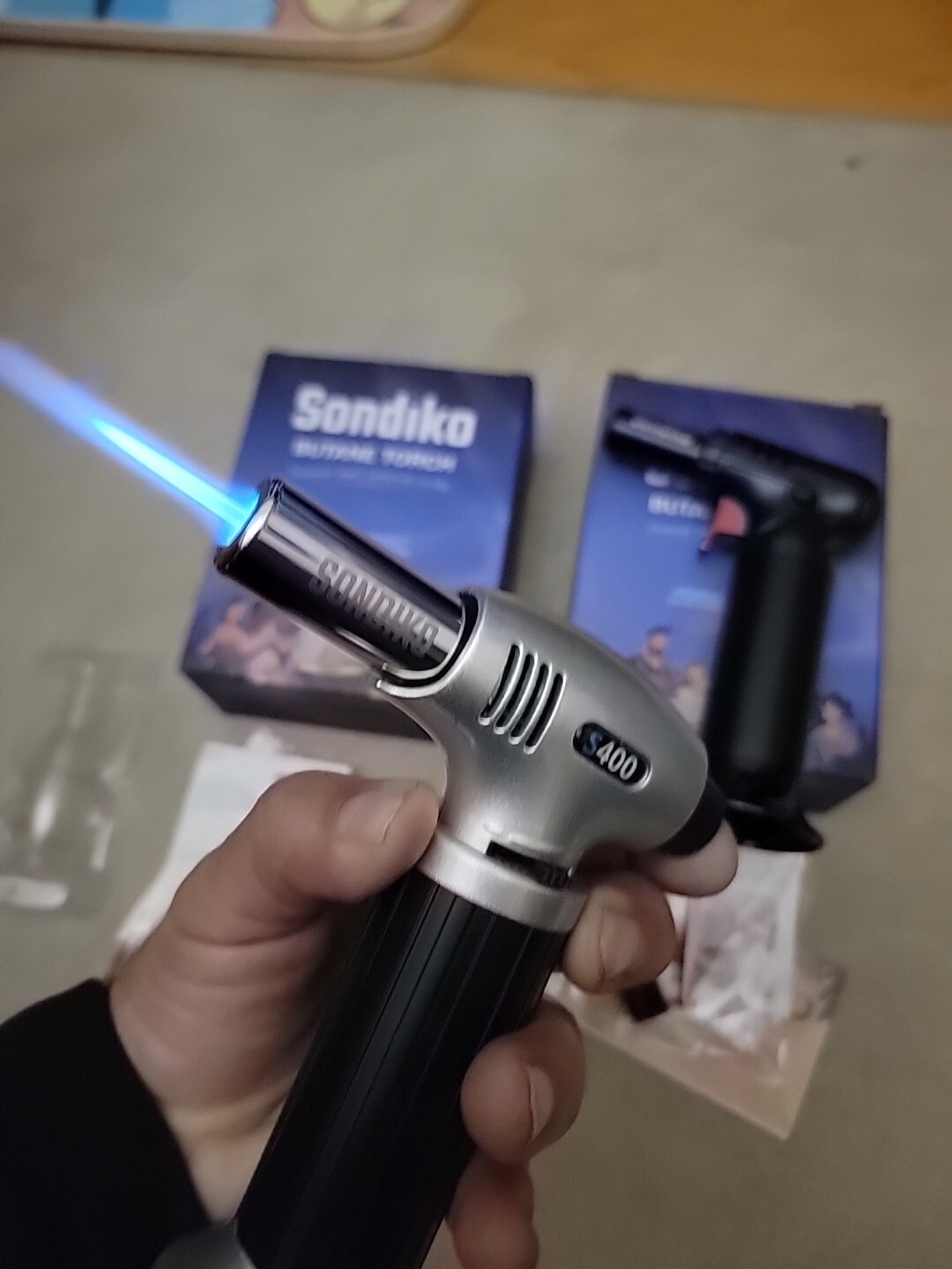 Sondiko Butane Torch with Fuel Gauge S907, Refillable Soldering Torch Lighter…