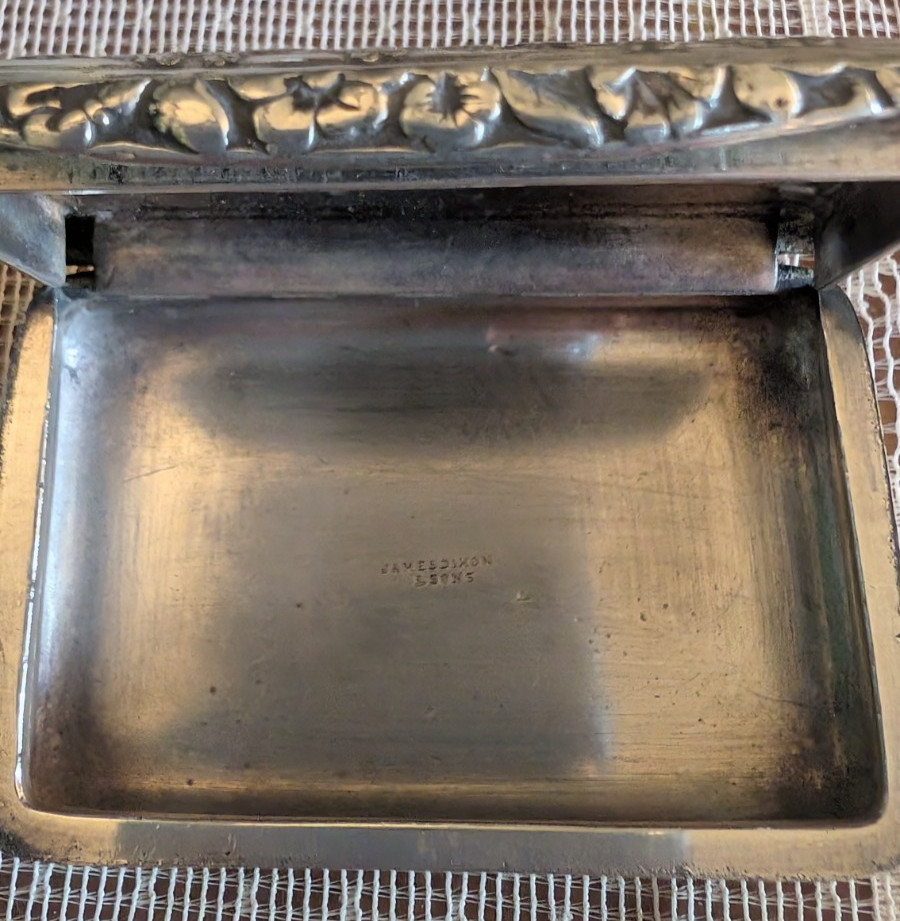 Vintage Silver Plated James Dixon & Sons Snuff Box England Hunting Scene 2.75 “