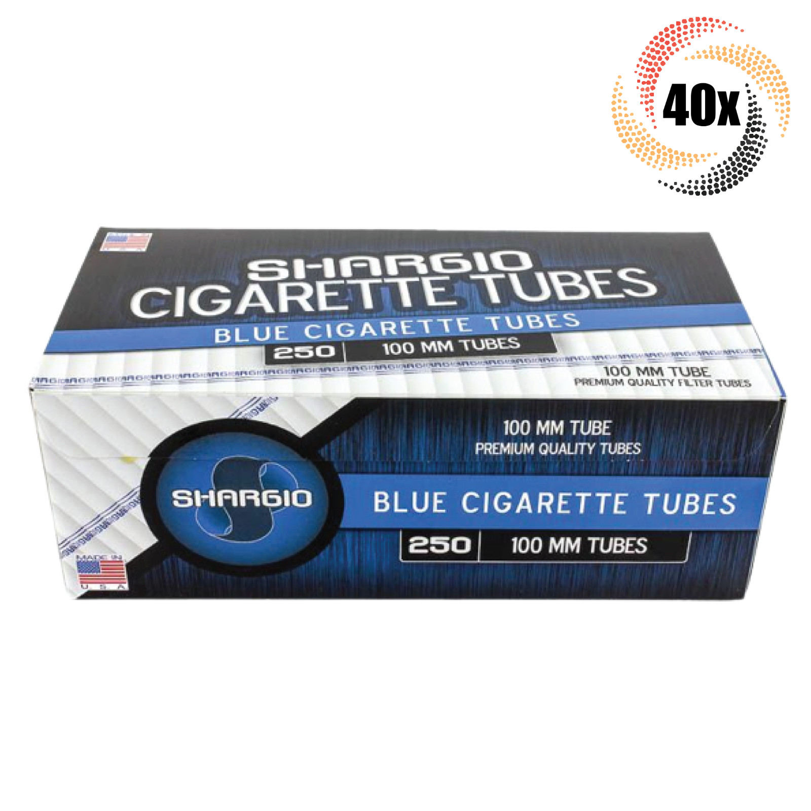 40x Boxes Shargio Blue Light 100MM 100’s ( 10,000 Tubes ) Cigarette Tobacco RYO