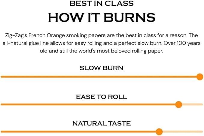 😎ZIG ZAG ORANGE CIGARETTE ROLLING PAPERS 1 1/4, 6 BOOKLETS✨👀