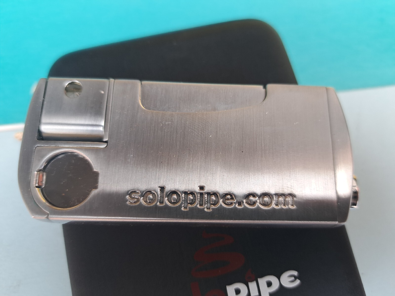 Solopipe – The Original Self-Igniting Pipe and Lighter Combo-Chrome + Solo Bowl