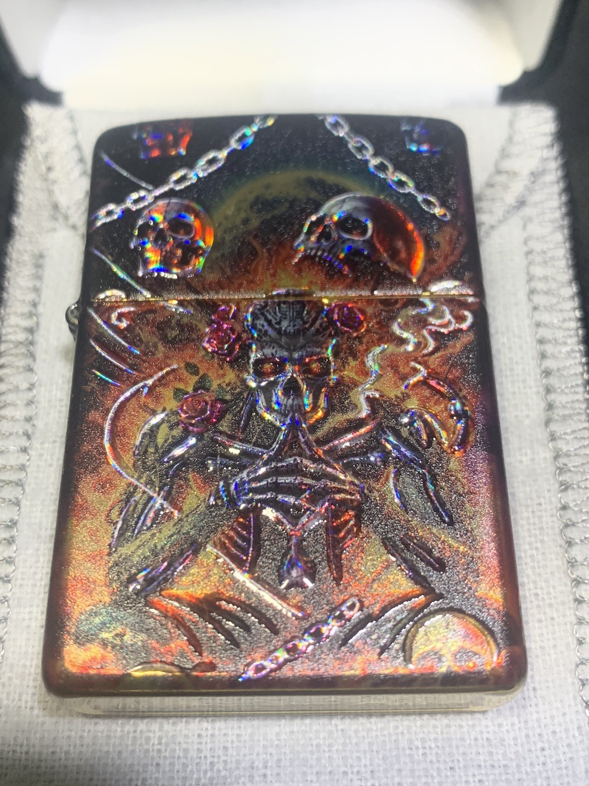 Zippo Skull ghost Zippo Lighter , Limited Edition 5/10 Velvet Zippo box