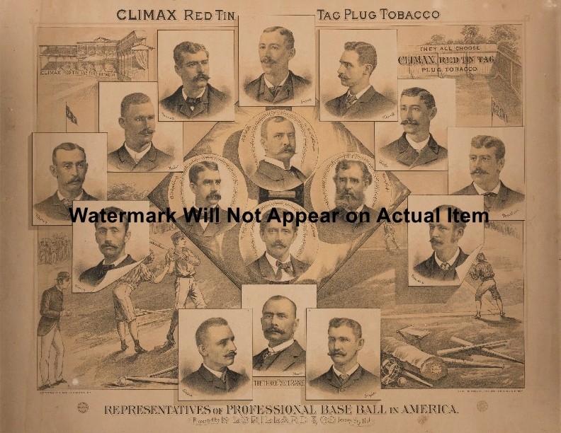 1884 Climax Tobacco Pro Baseball in America Photograph Print Photo 8.5×11″