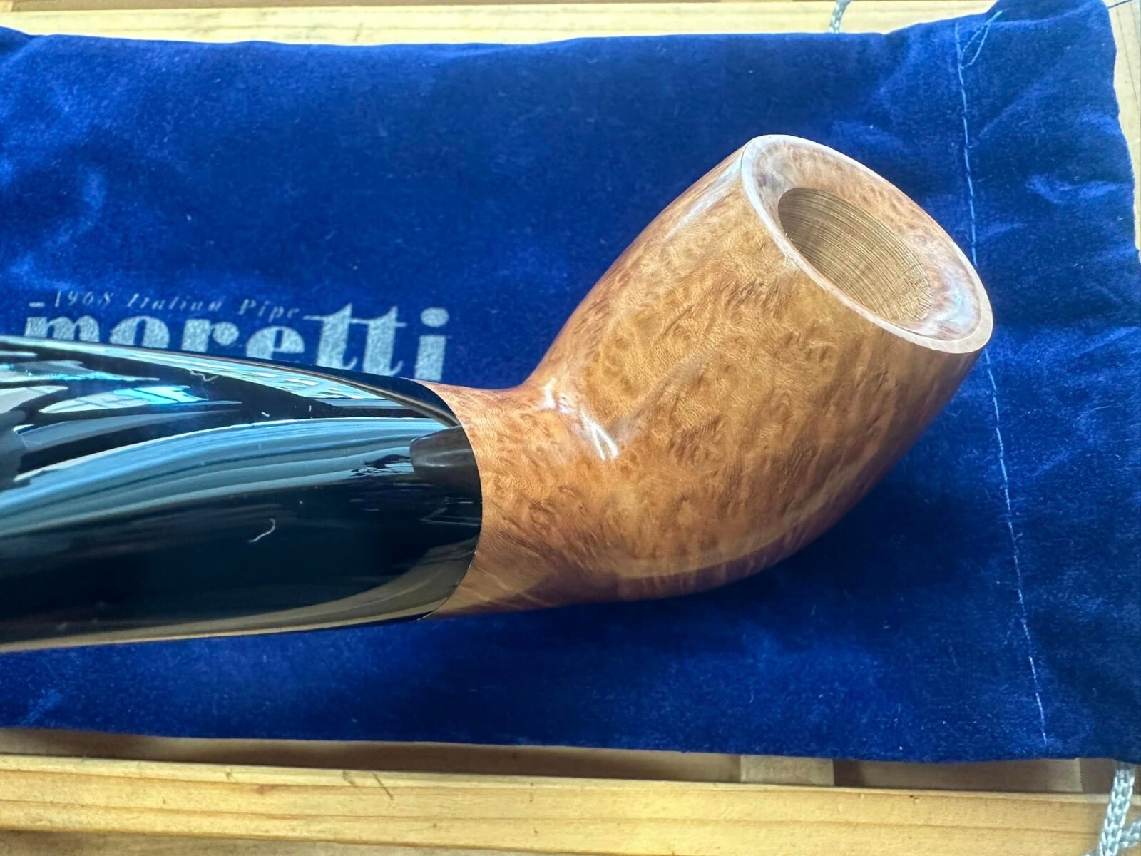 Moretti Bent natural briar pipe smooth high grade chubby handmade 301 oz.2,3