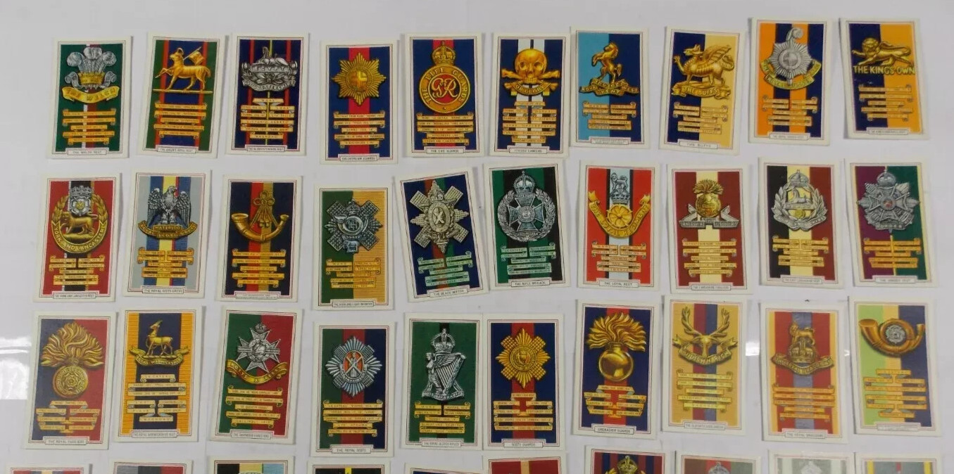 1939 GALLAHER LTD. CIGARETTES ARMY BADGES 48 COLLECTOR TOBACCO CARD SET