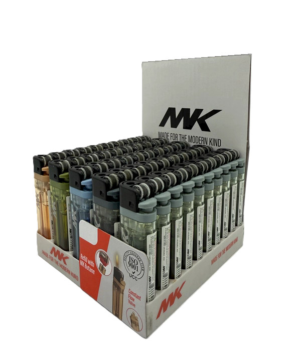 50 Ct MK Plus Five Assorted Color Refillable Lighter 50ct (008570)
