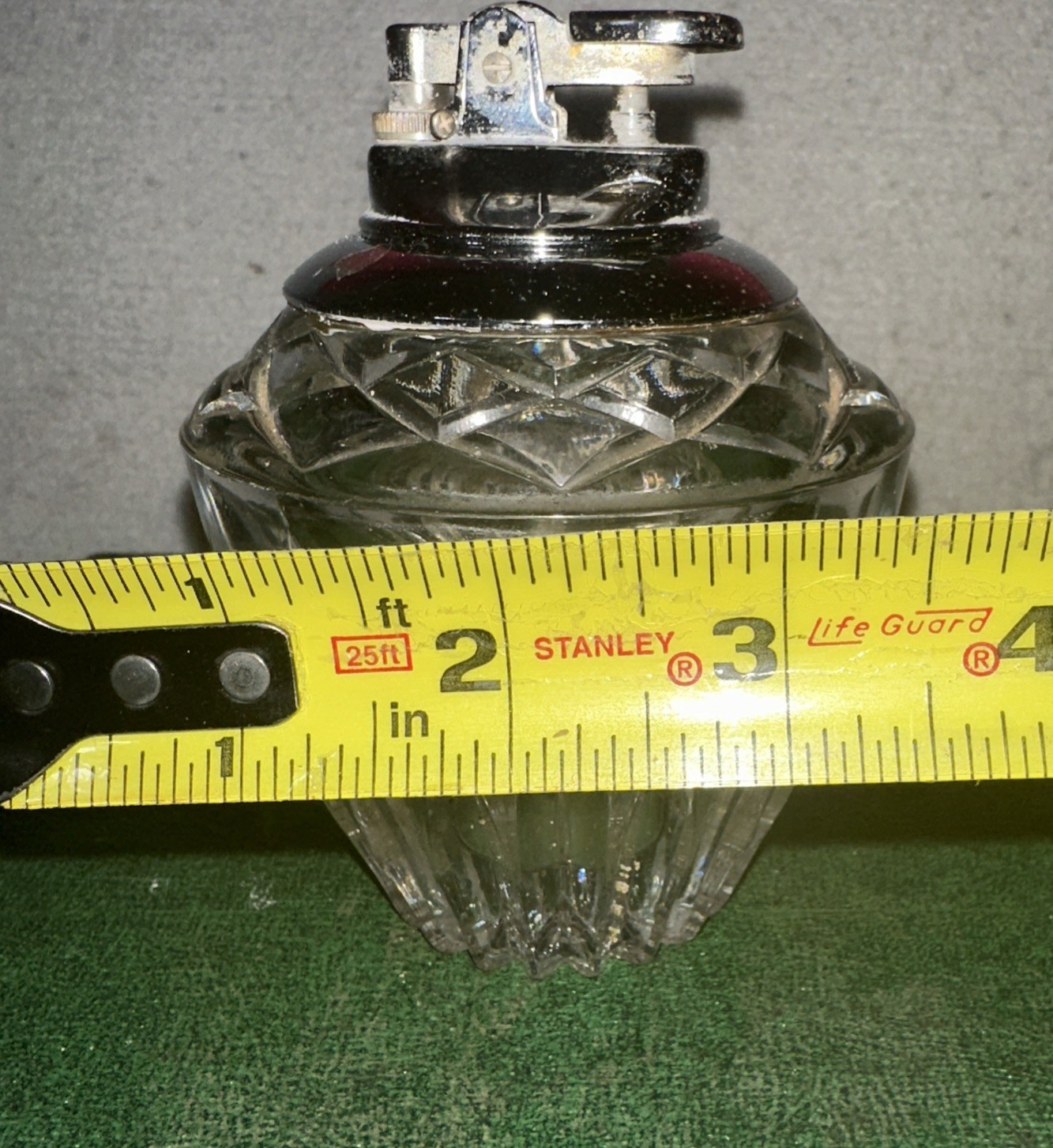 Vintage Princess House Crystal Tabletop Cigarette Lighter Size 4.75in x 3.5in