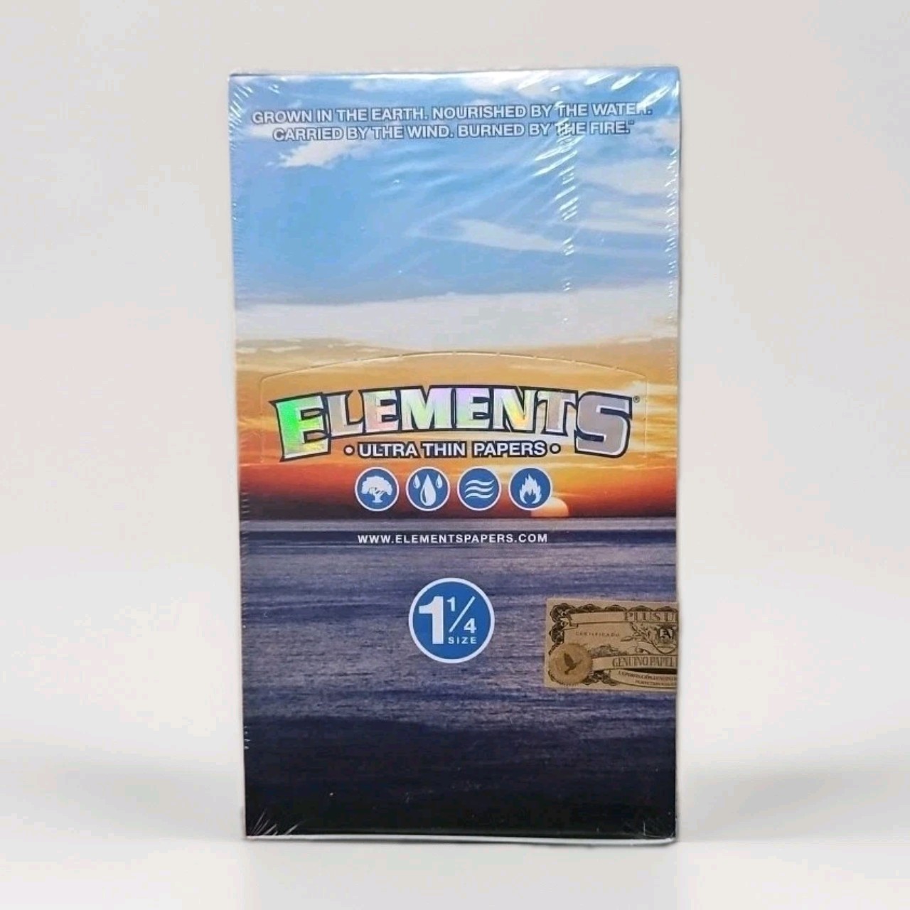 ELEMENTS 1 1/4 (1.25) ULTRA THIN CIGARETTE ROLLING PAPERS SEALED 25 COUNT