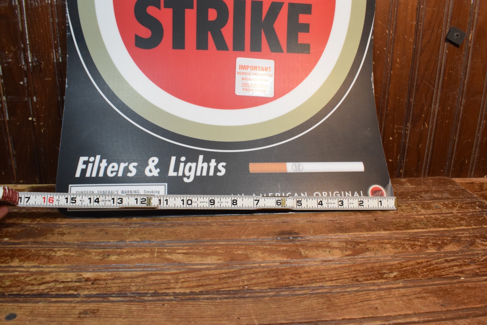 LUCKY STRIKE SELF ADHESIVE GLASS DOOR OUTSIDE WINDOW DEALER DECAL CIRCA 1999