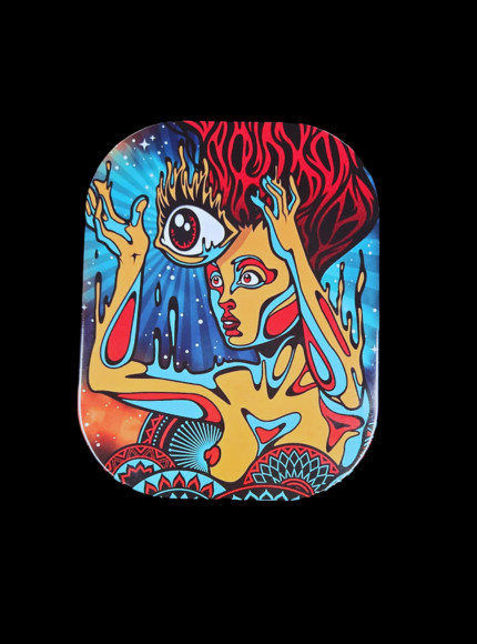 Rolling Tray with Magnetic Lid Cover 7″ x 5.5″ Evil Eye