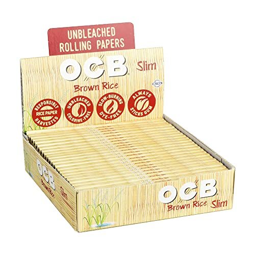 OCB Brown Rice King Size Slim Rolling Papers (Full Box of 24 Booklets)