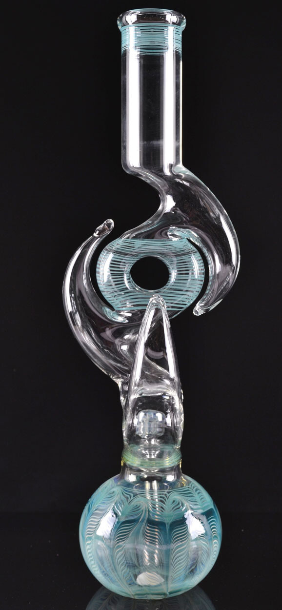 16″ Milky Way Double Horned Thick Glass Zong Bong Bubbler Water Pipe Made In USA