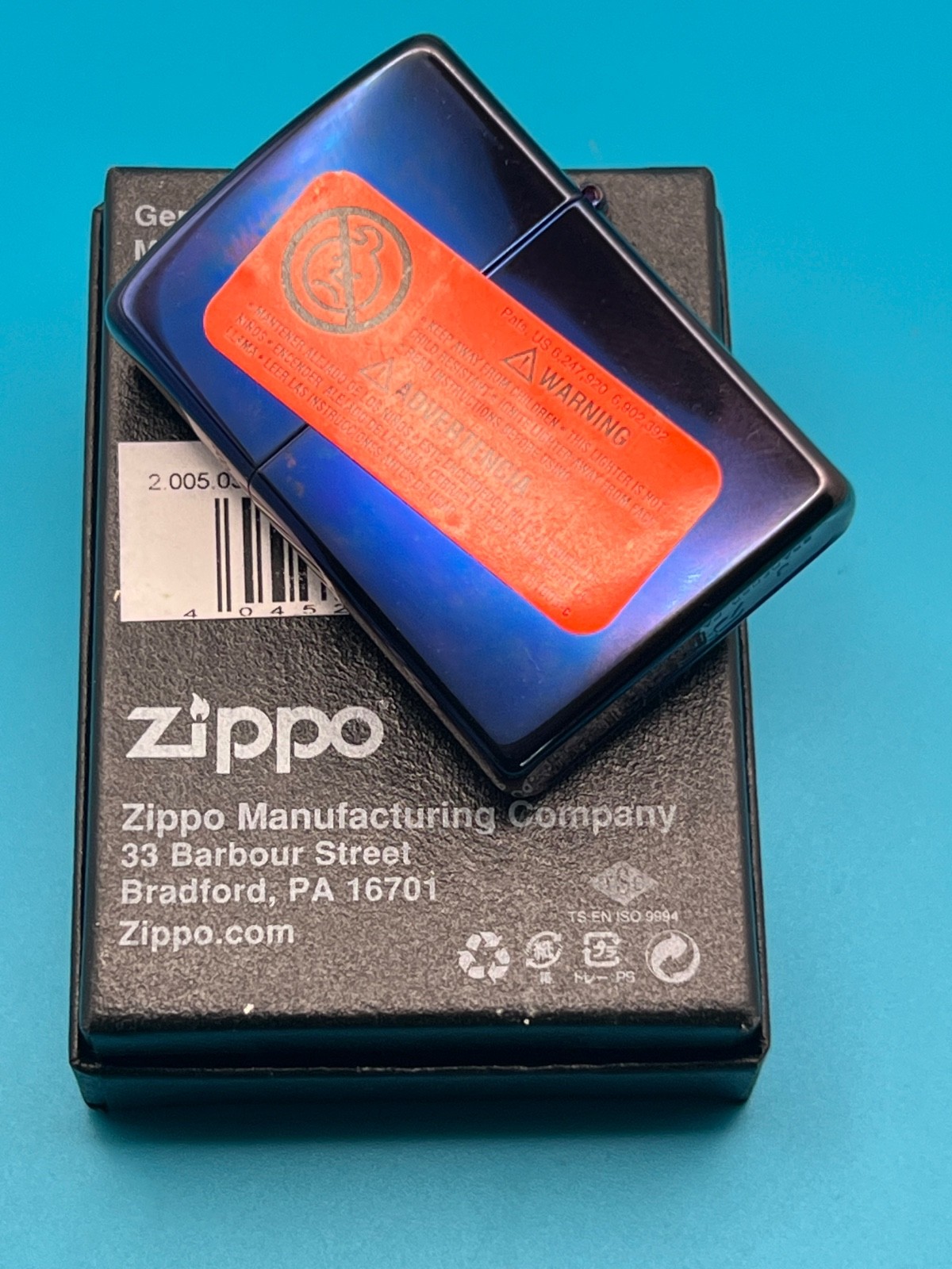 Brand New 2004 ZIPPO Lighter AWESOME Retro LAMBORGHINI BULL LOGO Purple Chrome