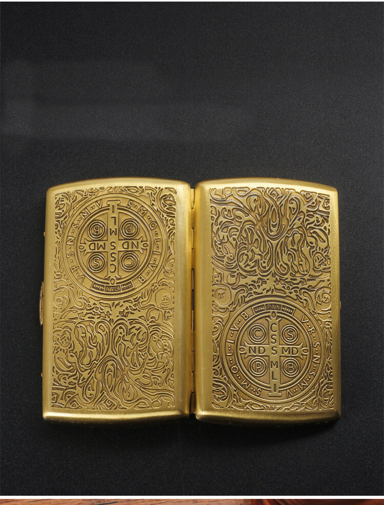 Vintage Copper Portable Constantine Cigarette Case Holder Box Storage Box 12s