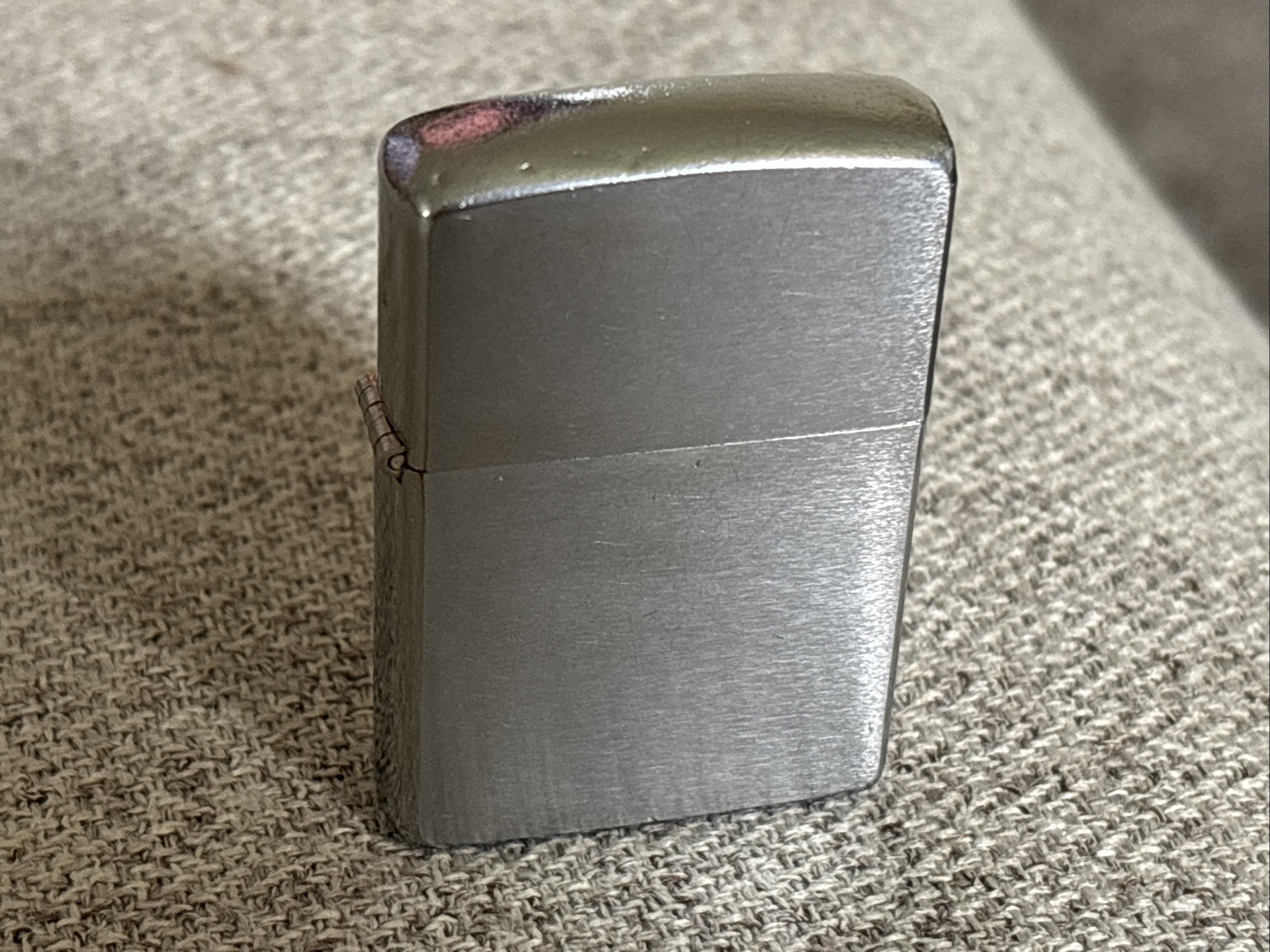 1955 1956 1957 Zippo Lighter Brush Chrome Over Brass Tight Hinge Strong Cam NICE