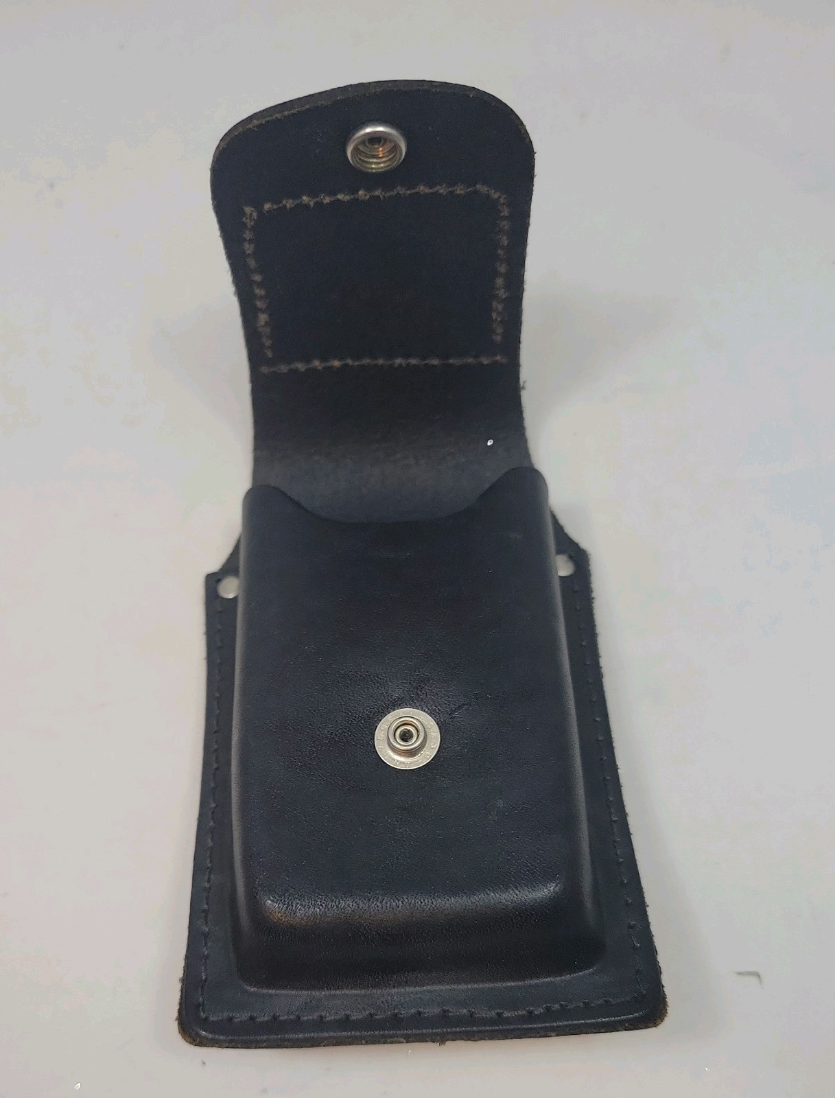 Black Leather Cigarette Case Lighter Pouch Unisex Genuine Leather Case Biker