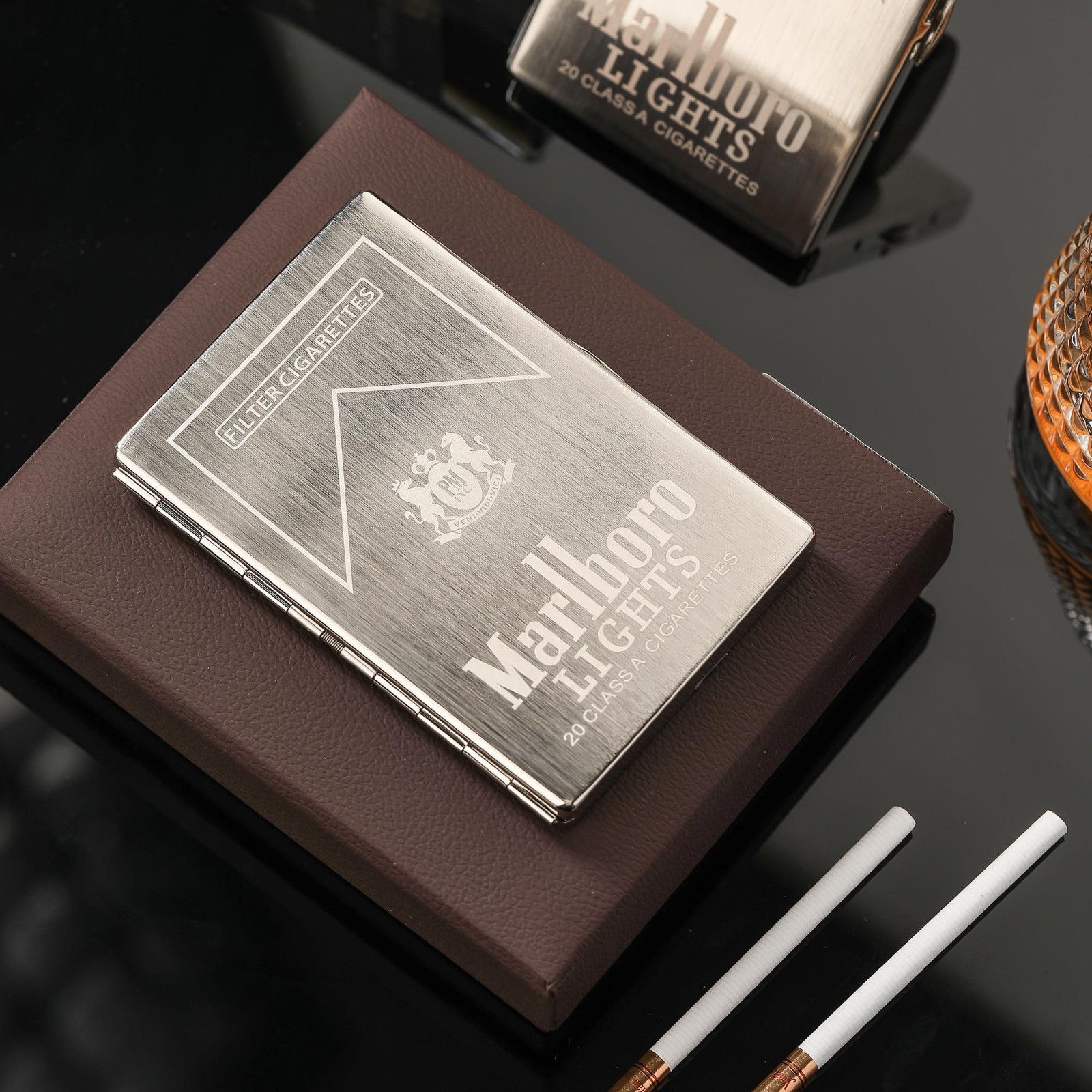 Ultra-Thin Stainless Steel Cigarette Case – Holds 10 x 100mm or 8 x 85mm, Multi-