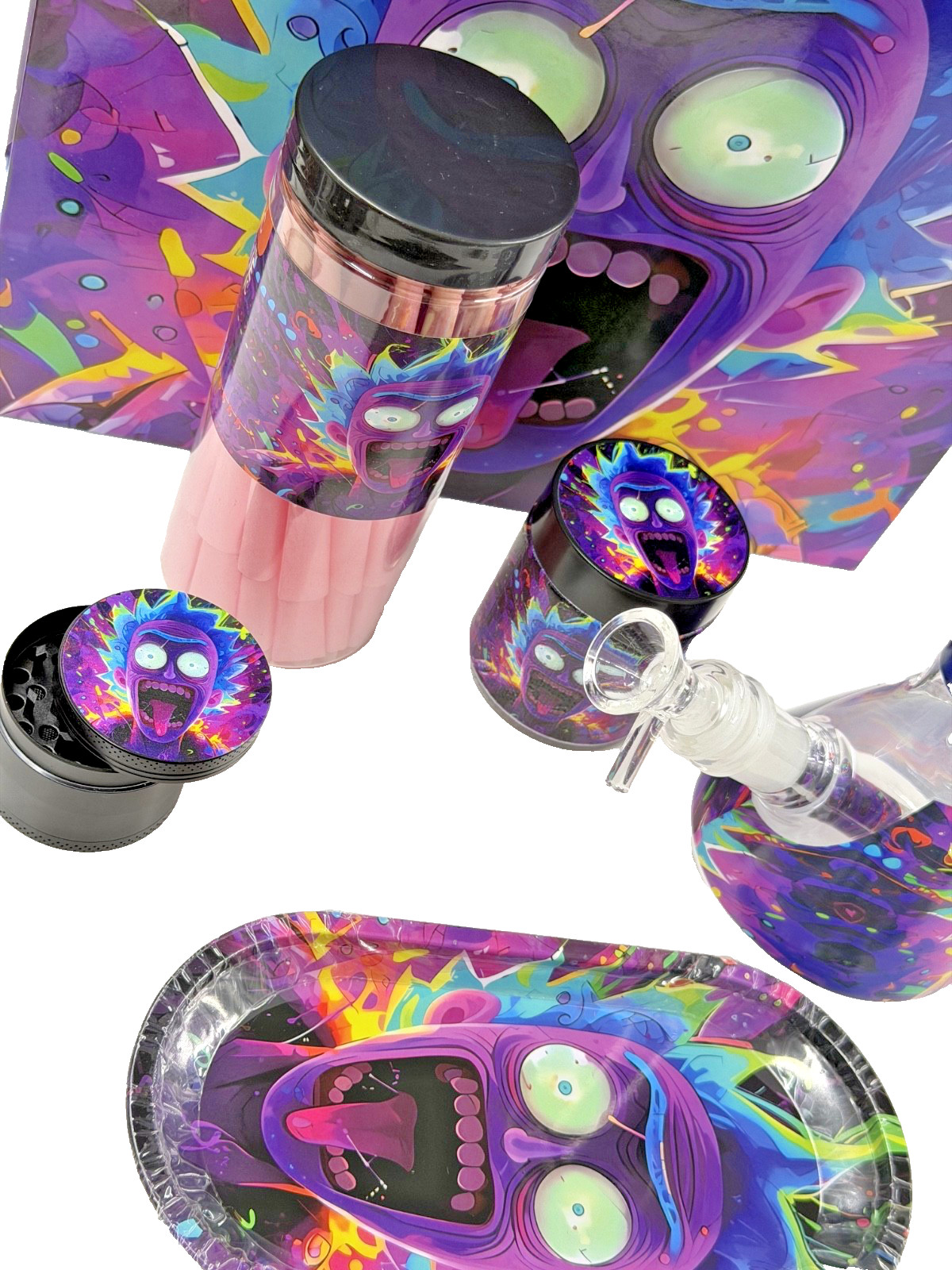 Smoking Kit Set with Tray Pipe Ashtray Grinder Jar and more