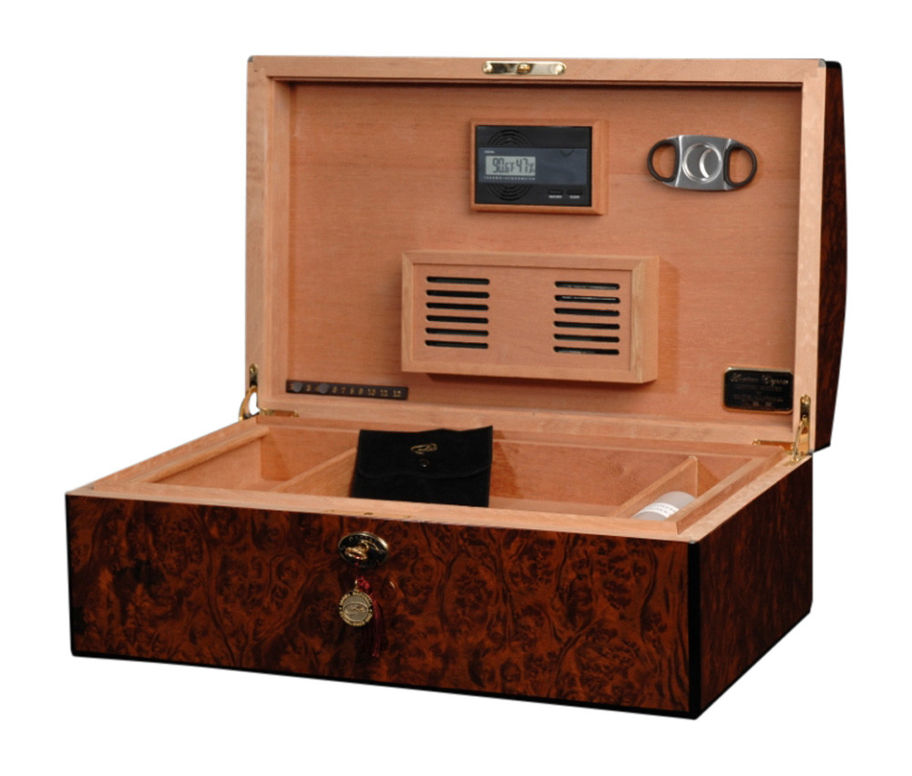 Daniel Marshall Treasure Chest Humidor in Precious Burl Wood Rated No. 1