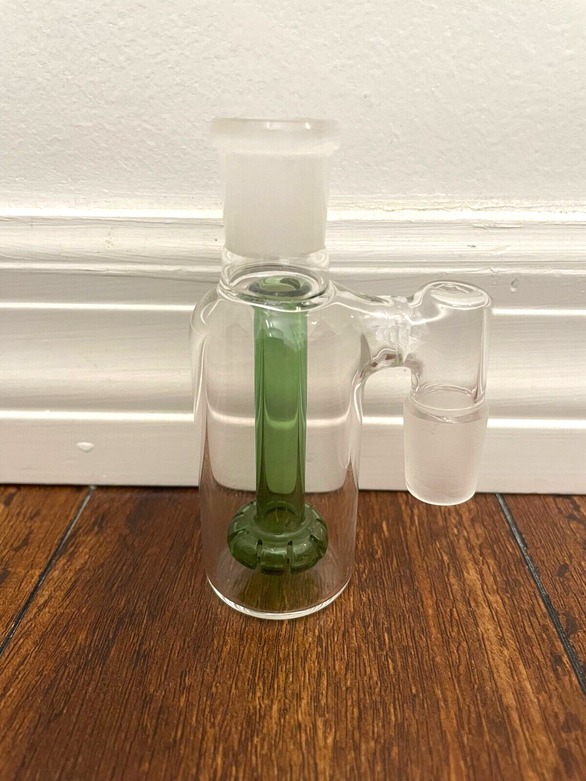 14MM GREEN CLEAR HOOKAH WATER PIPE ASH CATCHER SHOWER HEAD PERC 90DEGREE