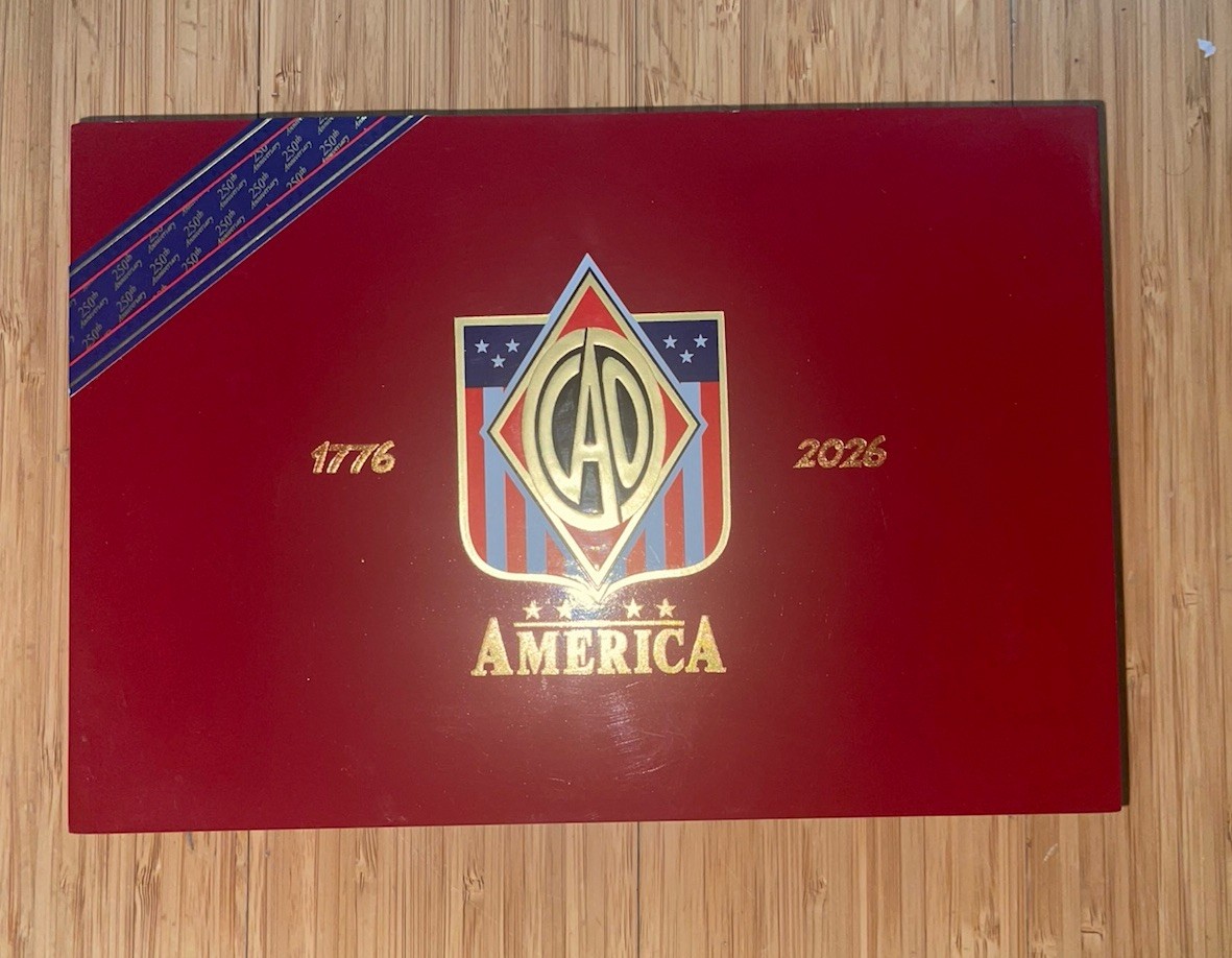 CAO America 1776-2026 Empty Wooden Cigar Box 9¼x6¼x1″ Collector 250th Birthday