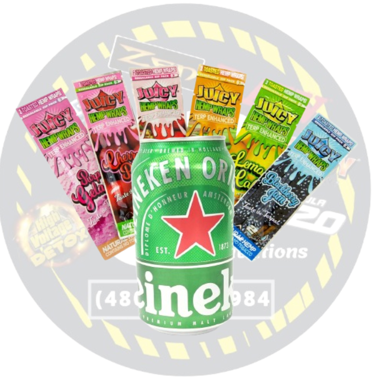 Juicy Terp 6 Wraps Variety & Heineken Can Safe – Flavors Vary & Can Be Different