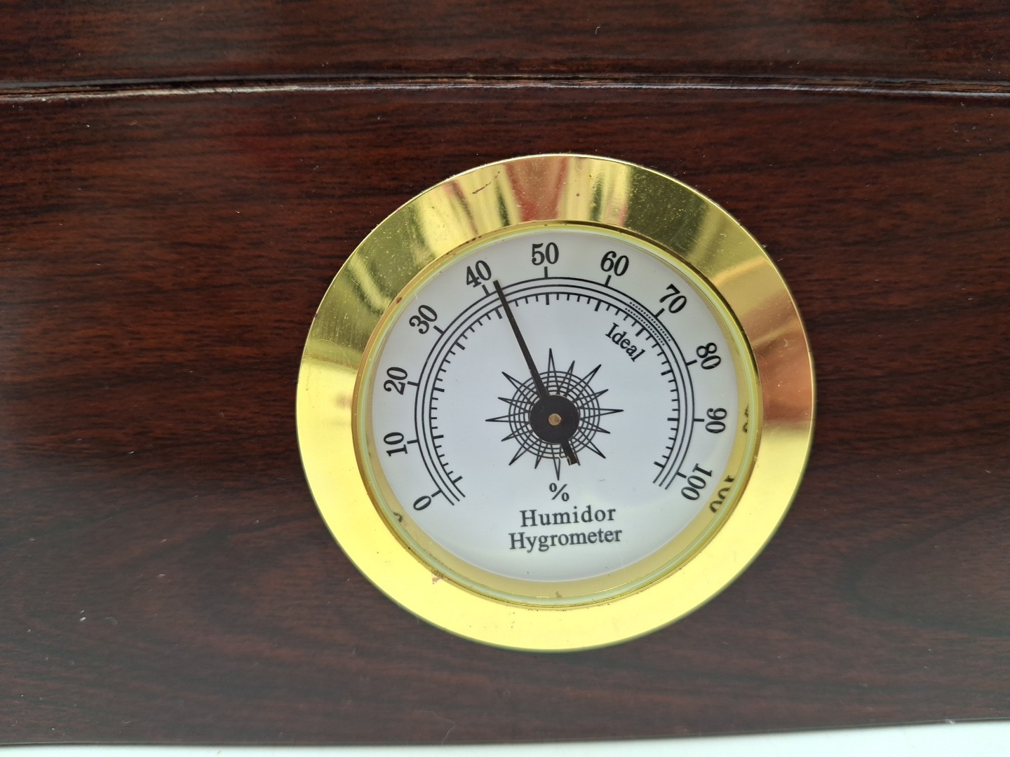 Humidor Supreme Wood Cigar Box Cedar Lined w Hygrometer Glass Top See Through