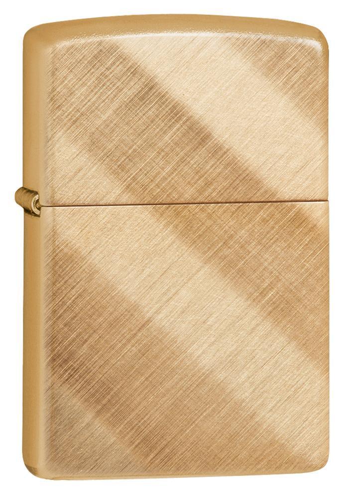 Zippo Windproof Diagonal Weave Tumbled Brass Lighter, 29675, New In Box