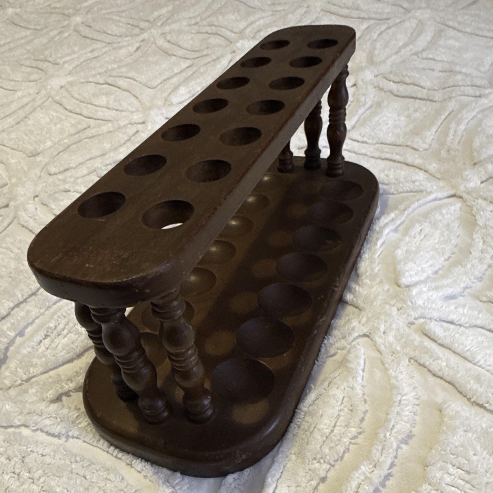 Craft Guild Products Solid Walnut Wood Tobacco Pipe Stand Rack