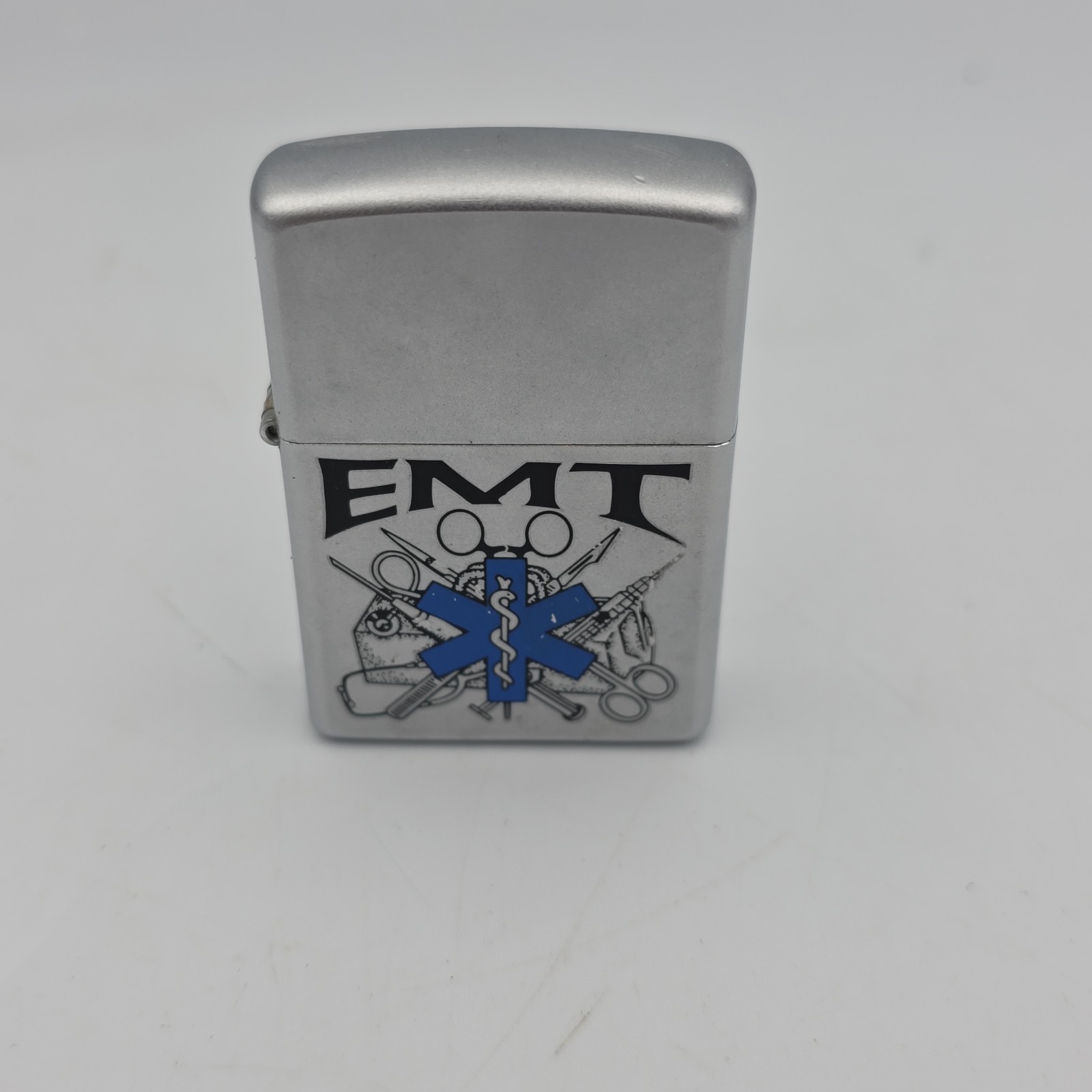 2000 Vintage Zippo Lighter – Star of Life – EMT Logo – EMT Needs Flint