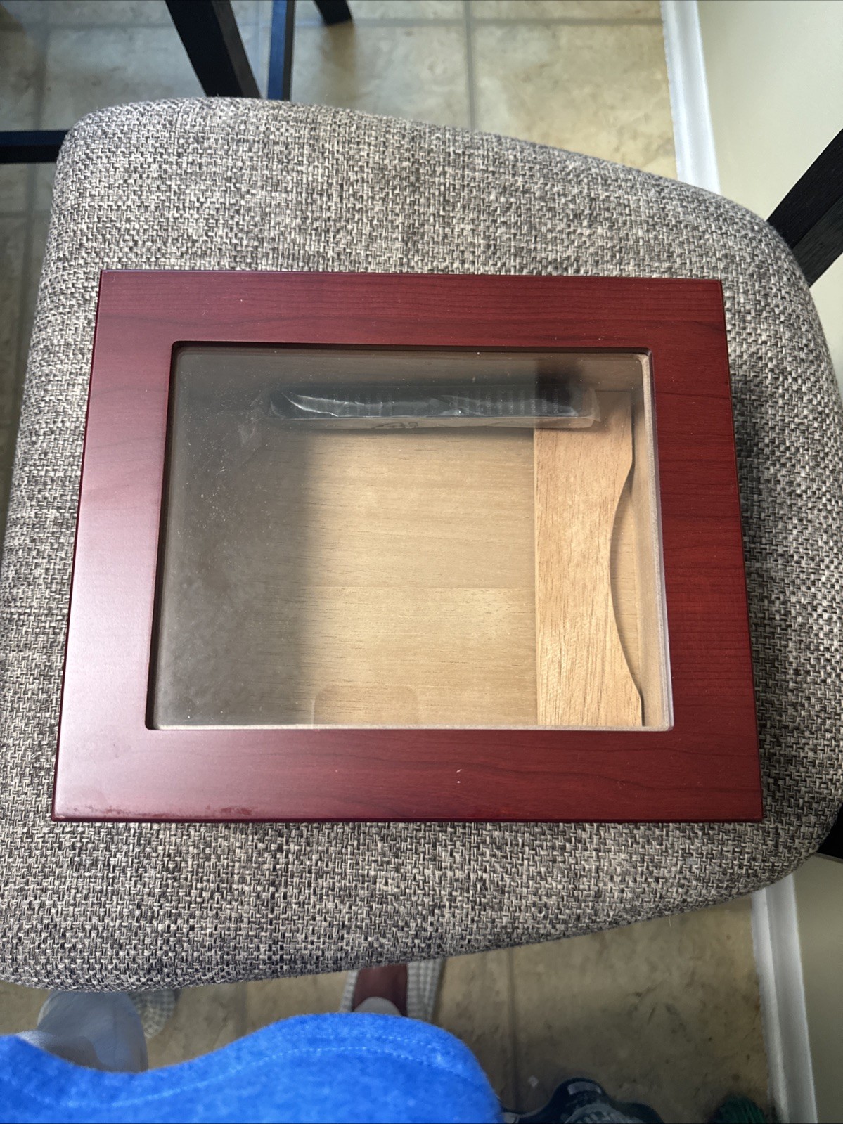 MANTELLO Cigars Humidor Royal Glass Top Cedar Lined Cigar Box Up To 50 Cigars
