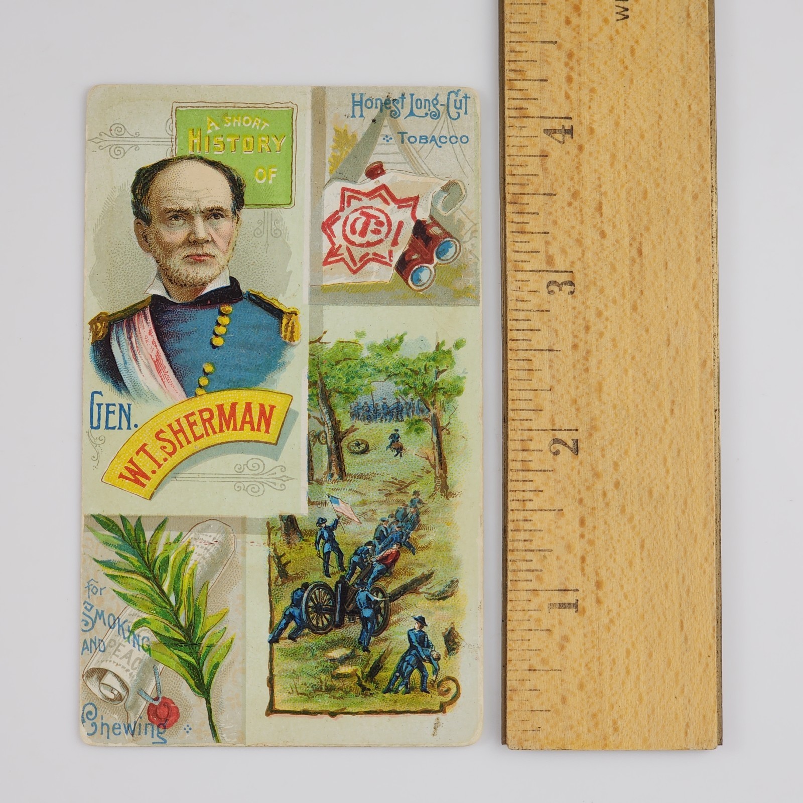 1888 Dukes Honest Long Cut Tobacco Cigarettes Trading Card Gen William T Sherman