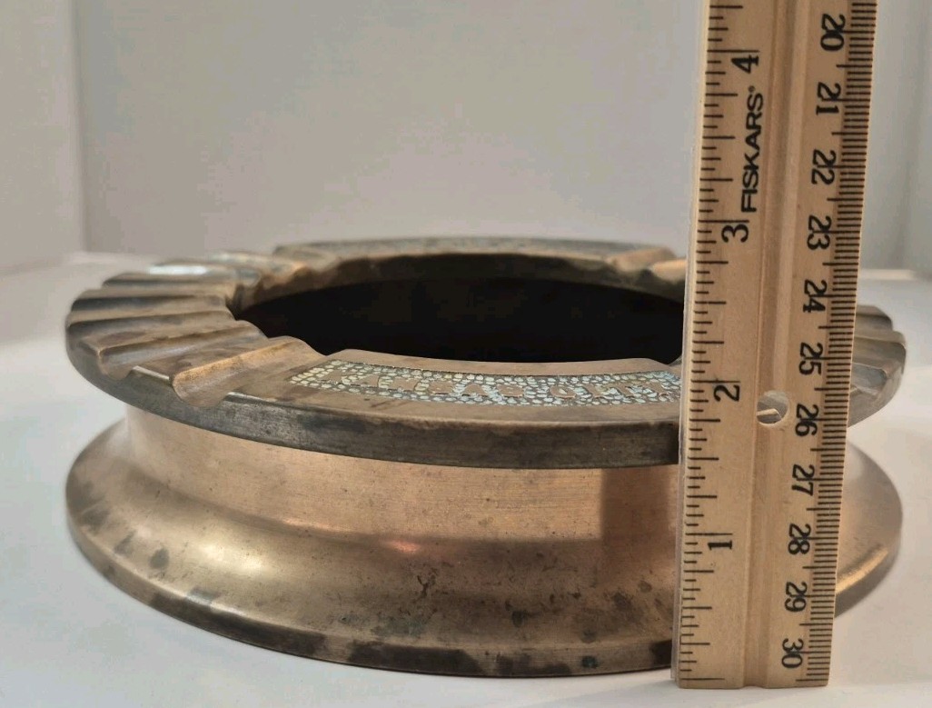 Kansas City EMCO Wardrobes Industrial MCM Heavy VTG Solid Brass Ashtray -5lbs
