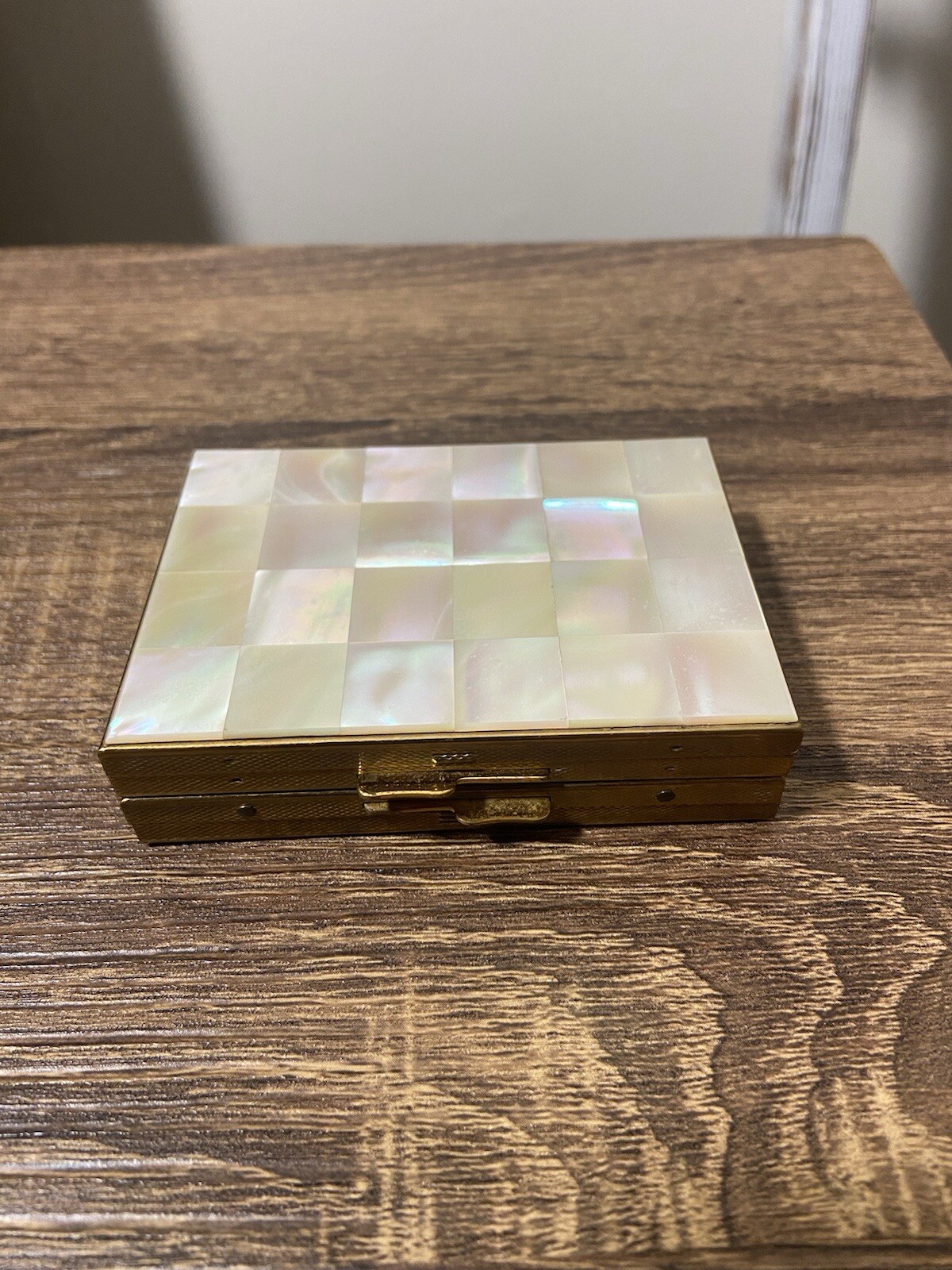 Kigu Mother Of Pearl Cigarette Case And Compact With Mirror, Very Good Condition