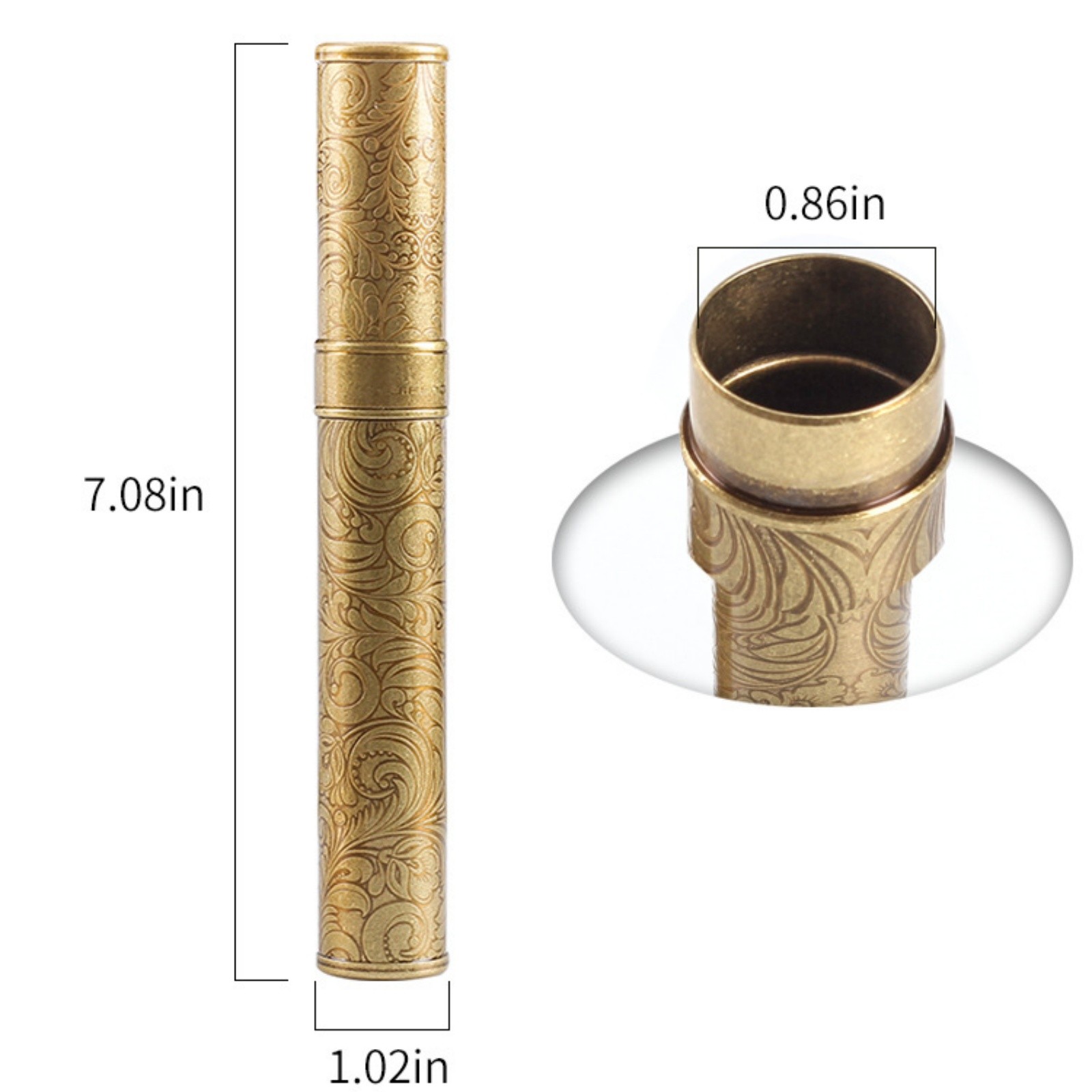 Cigar Tube Case Single Cigar Holder Travel Cigar Metal Waterproof Portable