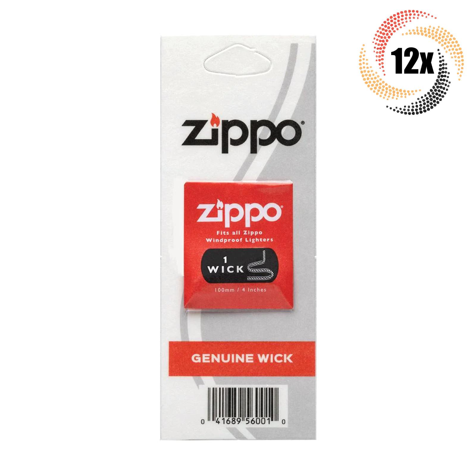 12x Packs Zippo Lighter Genuine Wicks | 1 Wick Per Pack | 100MM | 4 Inches