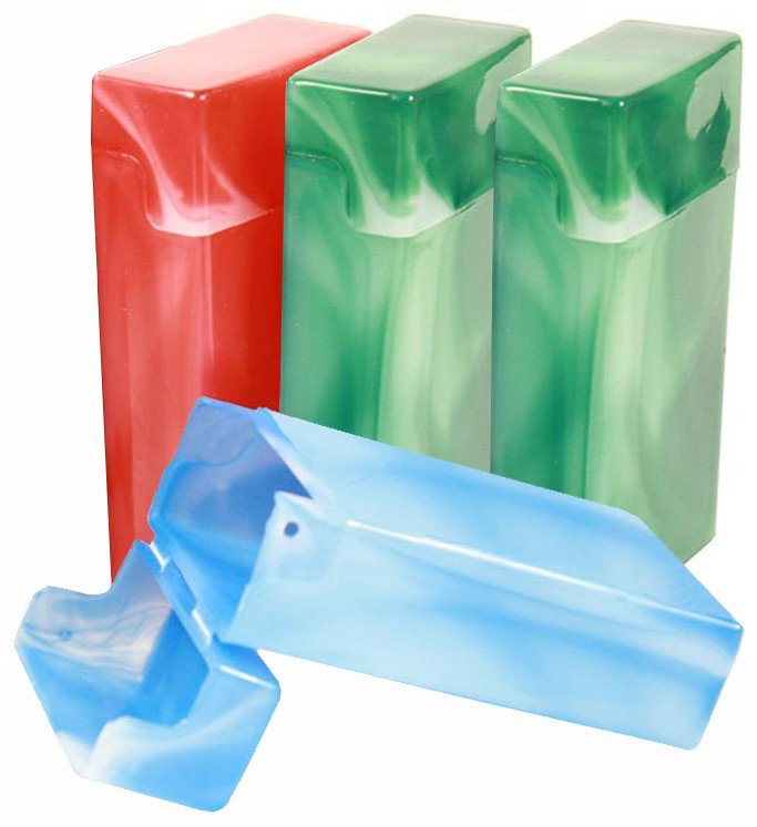 4 Pack Crush-Proof Plastic Flip Top Hinged Lid Cigarette Case for 100’s – 3214