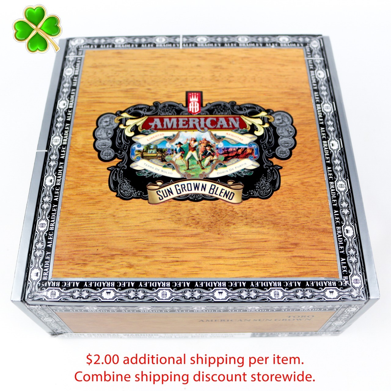 Alec Bradley American Toro Sun Grown Empty Wood Cigar Box 6.75″ x 6.75″ x 2.75″