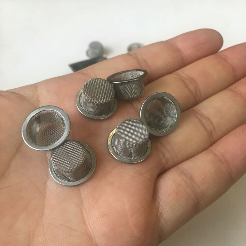 10Pcs Crystal Tobacco Smoking Pipe Metal Filter Screen Steel Mesh Concave Bowl