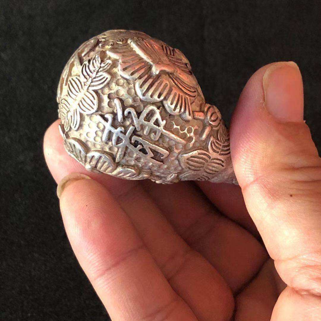 Antique Tibetan Silver Pipe Vintage Copper Silver Pipe Pipe -1pcs