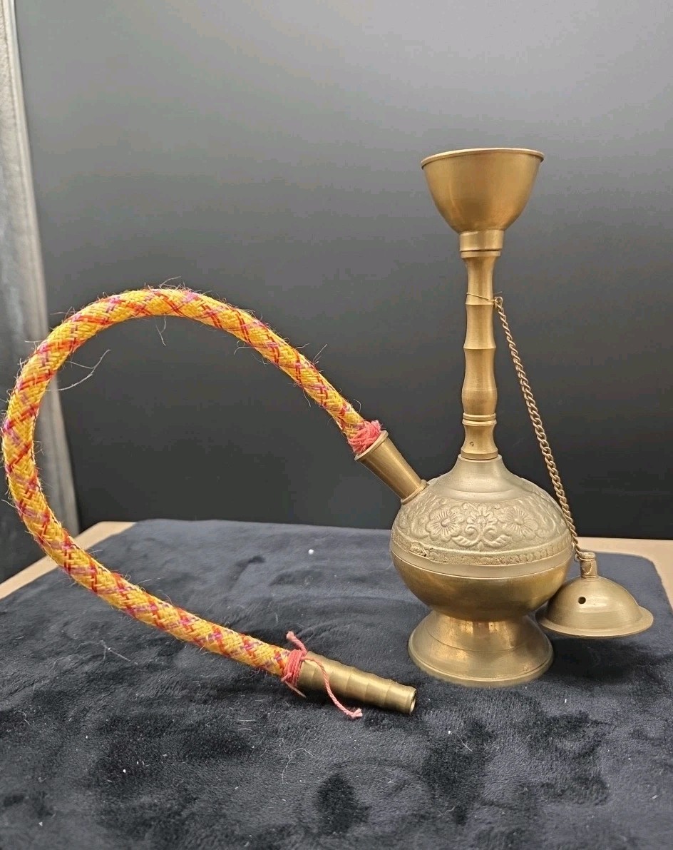 Brass Hookah MINI Tobacco Miniature 8″ Arabian Narguile Hukka Home Decor Antique