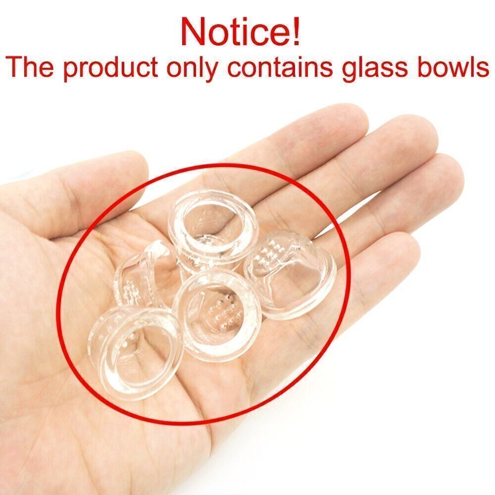 Clear Glass Bowl for Nine Hole Silicone Bongs Replacement Bong Accessories 6 PCS