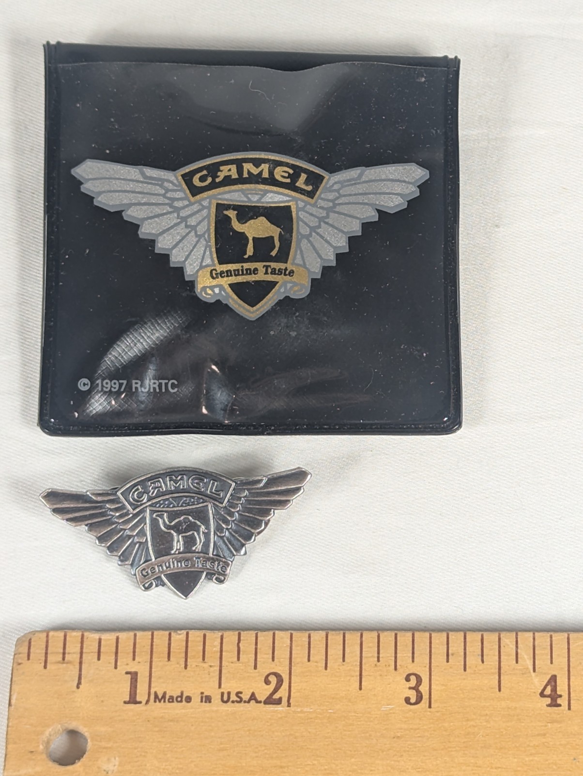 RJRTC Camel Pin & Coin/Cigarette Carrying Pouch Black Wings Branded 1997