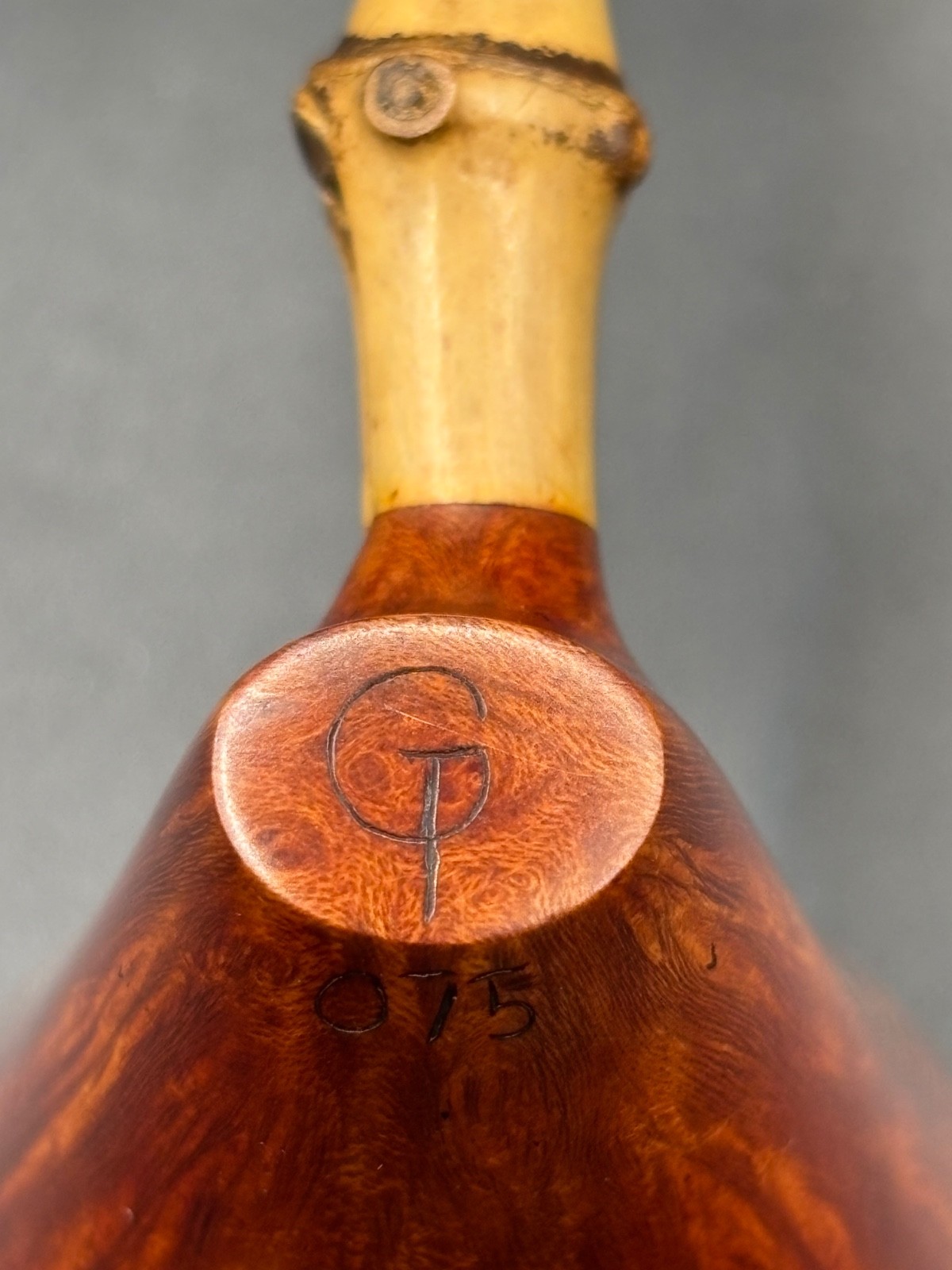 Anggi Pipes Smooth Dublin Pencil Bamboo-Shank Artisan Estate Pipe