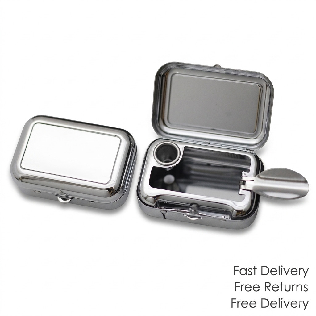 Pocket Metal Ashtray Mini Windproof Portable Cigarette Holder Outdoor
